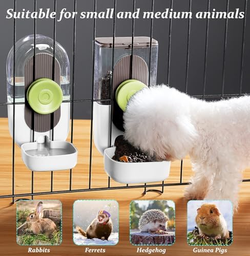 Kenond 35oz Rabbit feeders,Rabbit Water Dispenser,Pet Ferret Cage Food Bowl - Image 2