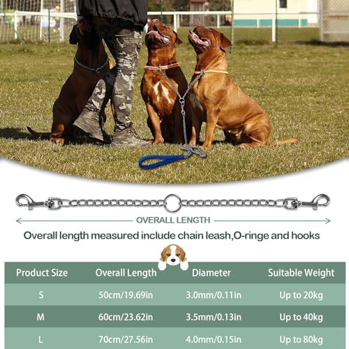 Metal Double Dog Leash Chew Proof Chain Leash 2 Way No Tangle Coupler Anti Chew Dog Leash Extension Splitter Lead for 2 Small Dogs Walking (40cm) - Image 2