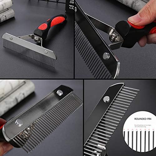 Dog Brushes for Grooming Large Dogs, Undercoat Dog Rake Long Hair Pet Comb Pet Grooming Brush with Anti-Slip Handle, Steel Comb for Golden Retriever Husky German Shepherd - Image 3