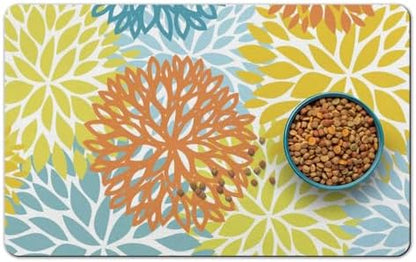Dog Food Mat for Floors, Absorbent Pet Cat Food Bowl Mat, 16x24 in by QXWREL