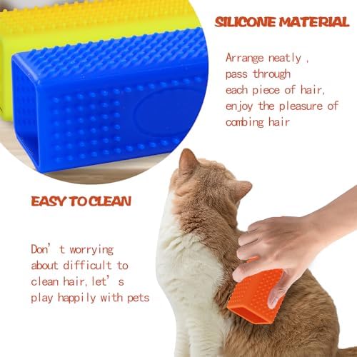 2pcs Pet Dog Cat Hair Remover, Pet Hair Removal Tool, Hollow Cleaner Brush for car，Interior, Furniture, Sofa (blue and yellow) - Image 6