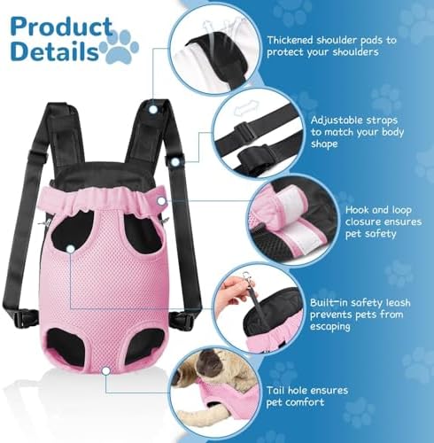 YUDODO Pet Dog Carrier Backpack Adjustable Front Carrier for Small Dog Cat - Image 2