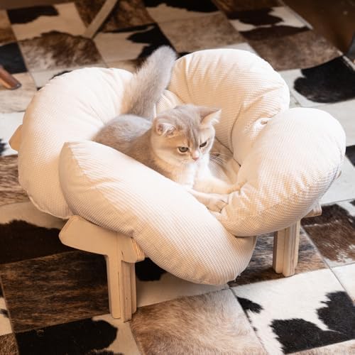 CHEERHOME PETS Elevated Cat Bed for Indoor Cats Couch Sofa Flower - Image 6