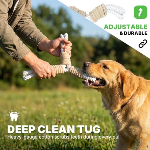 3 Way Dog Toys, Dog Tug Toy for Multiple Dogs and Aggressive Chewers - Image 2