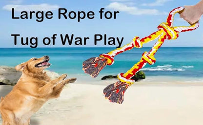 Extra Large Dog Rope Toys for Aggressive Chewers - Tug of War, Interactive, Heavy Duty, Outdoor, Medium to Large Breed Dog Chew Rope with Handle