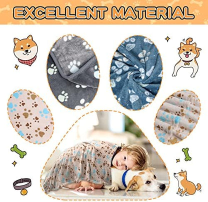 Rezutan Blanket for Large Dogs & Cats Soft Reversible Cute Paw 40"x31" - Image 3
