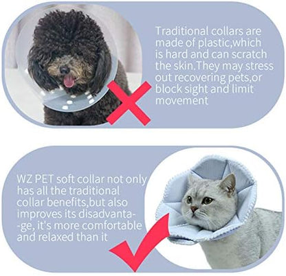 Soft Cat Recovery Collar,Adjustable Dog Cat Cone,Dog Protective Cone Collar After Surgery,for Cats and Small Dogs,Medium,Blue - Image 5