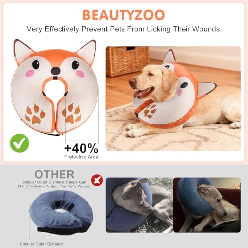 BEAUTYZOO Dog Cone Collar Alternative After Surgery,Pet Neck Donut E‑Collar - Image 3