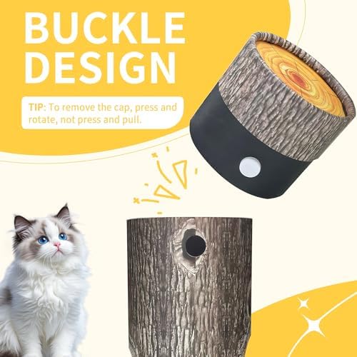 Interactive Cat Toy - 6-Hole Roller Box with 3D Pressure-Resistant Paper, Mental Stimulation & Anxiety Relief, Includes Catnip Plush & Bell, Solo Play for Indoor Cats - Image 4