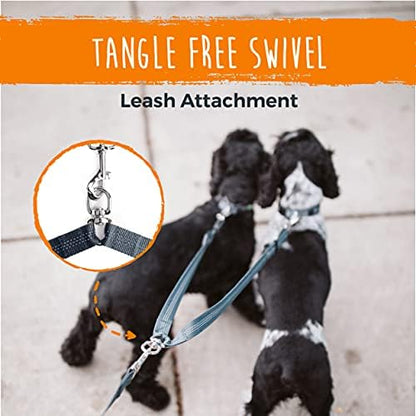 Mighty Paw Double Dog Leash - Double Leash for Two Dogs No Tangle Design. Split Lead for 2 Pets. Adjustable to Fit All Sized Breeds. Reflective Dual Pet Lead for People with 2 Pups - Image 5