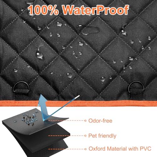 VIVOYAN Dog Car Seat Cover for Back Seat, Waterproof Heavy Duty Pet Protector with Hard Bottom Extender, Scratchproof Nonslip Hammock Fits Cars, Trucks & SUVs, Holds 400lbs, Mesh Window - Image 2