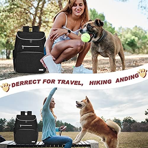 BAGLHER丨Dog Travel Bag Backpack, Airline Approved Pet Supplies Backpack, Dog Travel Bag with 2 Silicone Collapsible Bowls and 2 Food Baskets, Black - Image 6