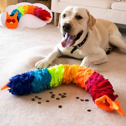 Ablechien Snuffle Ball Rainbow Snuffle Snake Puzzle Toy for Dogs Puppy Treat Dispensing Toys Foraging Snuffle Mat Interactive Slow Feeder Dog Toys for Any Size by Havefunwithyourpets