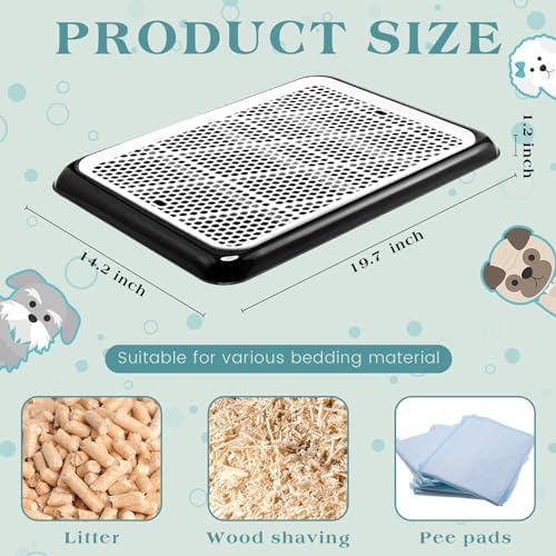 Mifoci Dog Pee Pad Holder Potty Tray Portable Dog Litter Box Toilet Training for Indoor Outdoor Small Medium Large Pet Puppy(Black,19.69 x 14.17 Inches,1 Pcs) - Image 2