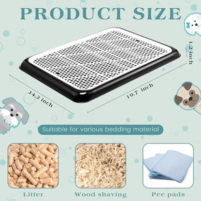 Mifoci Dog Pee Pad Holder Potty Tray Portable Dog Litter Box Toilet Training for Indoor Outdoor Small Medium Large Pet Puppy(Black,19.69 x 14.17 Inches,1 Pcs) - Image 2
