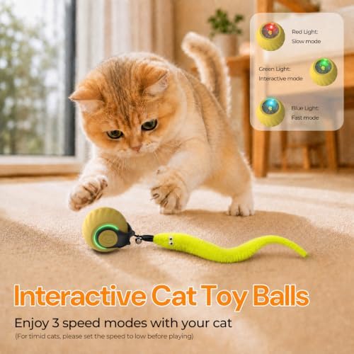 Interactive Cat Toys with Bird Sounds & 7 Speed Modes for Indoor Cats Play - Image 2