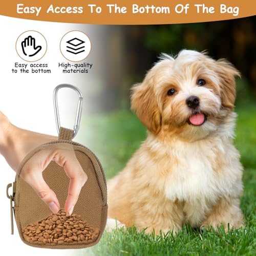 Tucnoeu 3 Pcs Dog Treat Pouch, Dog Training Reward Pouch,Waterproof Small Dogs Treat Bag for Leash,Reusable Dogs Treats Container with Carabiner,Zipper Closure to Avoid Spilling - Image 5