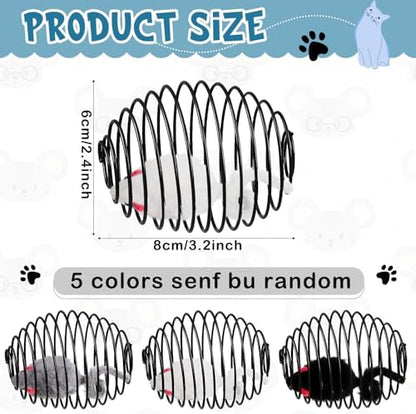 Jecery 5 Pcs Cat Toys Spring,Mouse,Black - Image 2