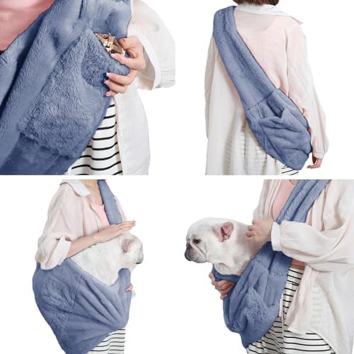 Cat Carrier Slings Soft Puppy Carrying Bag for Outdoor Travel Pet Boby Holder Hands Free for Small Dogs Kittens, Dark Grey - Image 3