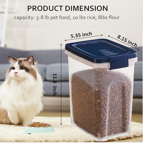 EIwichen Dog and Cat Food Storage Container with Scoop - 5-10 Lbs Pet Food Container with Airtight Lid, Dry Food Bin BPA Free, Kibble Container, for Pet, Cat, Dog, Bird Seed, e - Image 3
