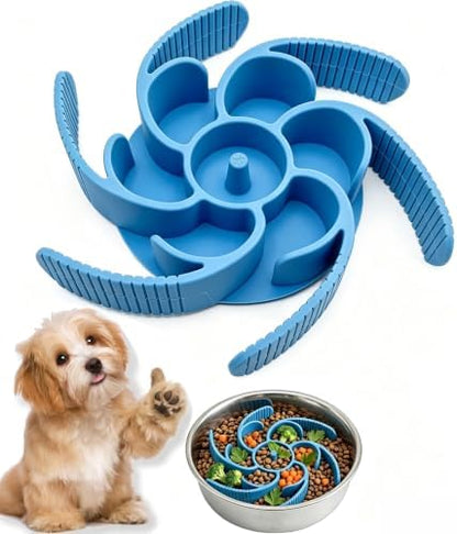 Slow Feeder Dog Bowls Insert Cuttable to fit 4.4"-7.5" Bowls Blue by Unknown