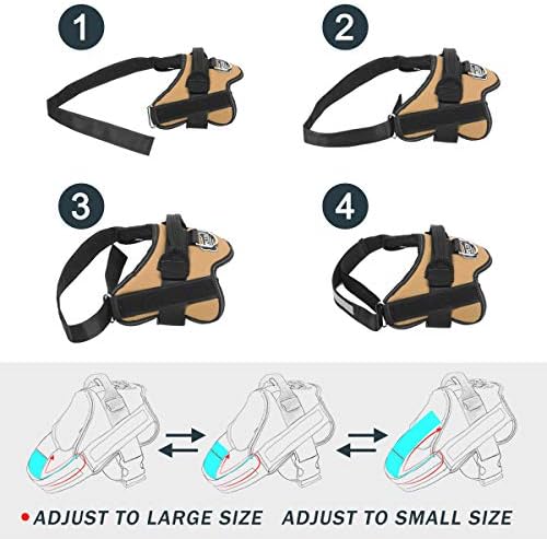 Dog Harness, No-Pull Reflective Dog Vest, Breathable Adjustable Pet Harness with Handle for Outdoor Walking - No More Pulling, Tugging or Choking (Army Yellow, S) - Image 3