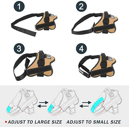 Dog Harness, No-Pull Reflective Dog Vest, Breathable Adjustable Pet Harness with Handle for Outdoor Walking - No More Pulling, Tugging or Choking (Army Yellow, S) - Image 3