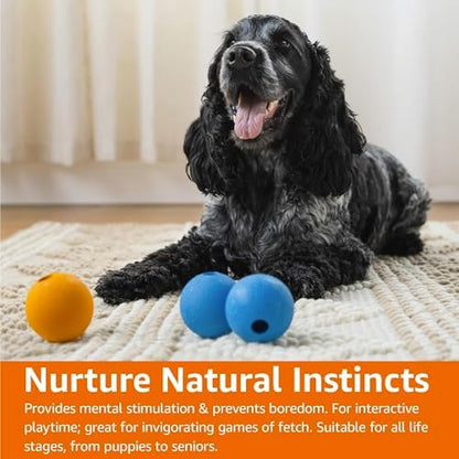 Amazon Basics Interactive Bouncy Supreme Durable Natural Rubber Dog Toy Balls, Easy to Clean, 2.5 inch, Blue, Orange, Pack of 3 - Image 7