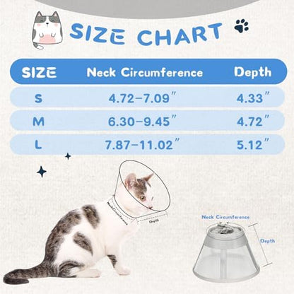 Supet Cat Cone Collar Soft, Air Mesh Recovery Collar to Stop Licking, Breathable Neck Cone Alternative, Lightweight Cat Head Cone Anti Scratch (White,S) - Image 7