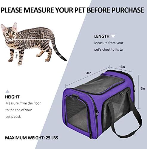 Henkelion Large Cat Carriers Dog Carrier Pet Carrier for Large Cats Dogs Puppies up to 25Lbs, Big Dog Carrier Soft Sided, Collapsible Travel Puppy Carrier - Large - Purple - Image 4
