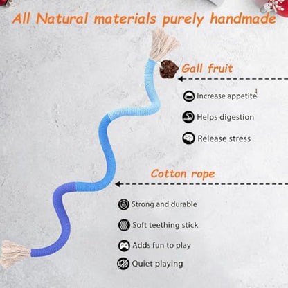 Cat Toys Chew Ropes, Silvervine Sticks Catnip Rope Toys with Refillable Natural Catnip for Cats Dental Care, Safe Teeth Cleaning Toy for Indoor Cat Kitty Kicker Toy Interactive Catnip Kitty Toys - Image 2