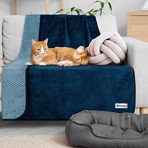 PetAmi Waterproof Dog Blanket, Leakproof Pet Blanket, Twin 60x80 Navy Blue - Image 6
