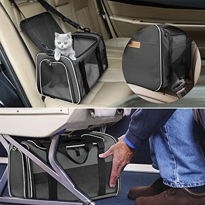 Cat Carrier - Portable Foldable Dog Pet Carrier, Soft-Sided Pet Bag up to 15 Lbs, Airline Approved Travel Puppy Carrier - Image 5