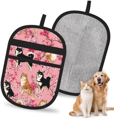 Shiba Inu Dog Cherry Blossom Floral Pet Hair Removal Glove For Cats Dogs by FREEHOTU