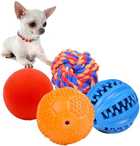 Volacopets Puppy Balls - Pack with Different Functions & Teething Toys for Small Dogs, Squeaky Dog Balls, Rubber Chew Toys for Enrichment by Volacopets