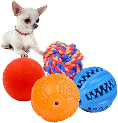 Volacopets Puppy Balls - Pack with Different Functions & Teething Toys for Small Dogs, Squeaky Dog Balls, Rubber Chew Toys for Enrichment by Volacopets