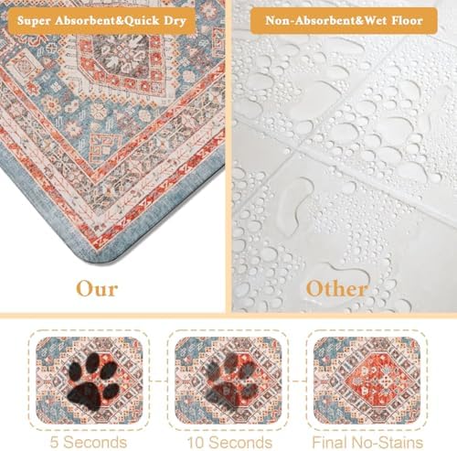 Dog Food Mat for Floors Waterproof Quick Dry Pet Placemat Cat Feeding Bowls Mats for Food and Water, Eco-Friendly Dog Accessories Diatomite Pets Supplies 12" X 20" - Image 2