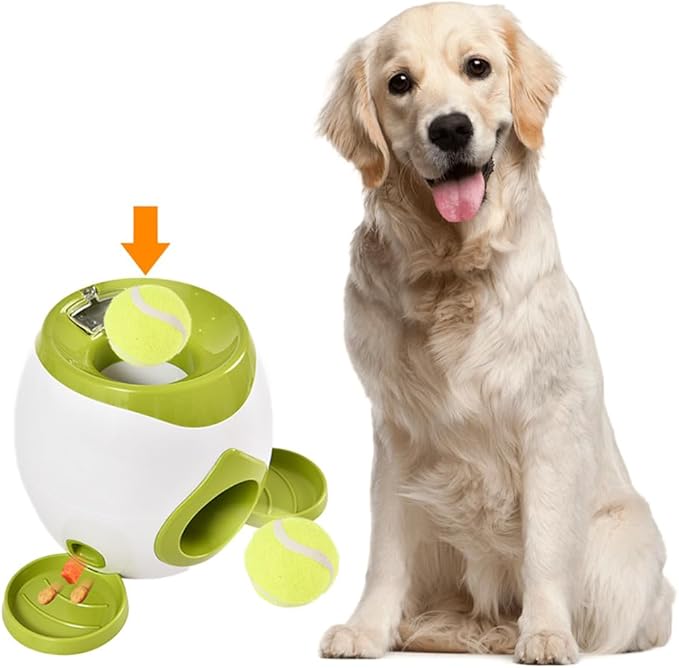 Interactive Dog Puzzle Toy - Drop The Ball to Get Treats, 2-in-1 Treat Dispenser & Slow Feeder for Healthy Eating, Keep Them Busy and Stop Boredom, Fun and Durable for All Breed