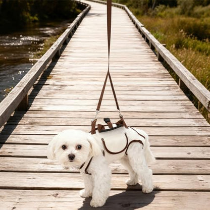 Snuggle Sling Dog Carrier, Adjustable Full Body Dog Lift Harness Hands-Free Shoulder Pet Carrier with Traction Leash Fit Most 8-13 lb/3.63-5.9 kg Portable Supply for Small Cat Pet - Image 7