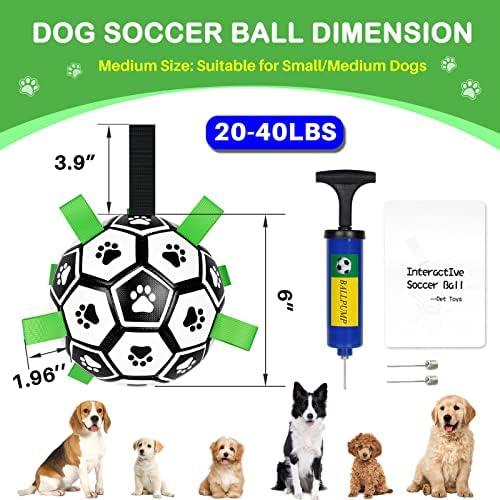 Dog Toys Soccer Ball with Straps, 6'' World Cup Interactive Dogs Toys for Tug of War, Yard Game, Water Toy, Herding Ball for Dogs Small & Medium, Puppy Birthday Gifts Outdoor Jolly Ball Boredom Buster - Image 5