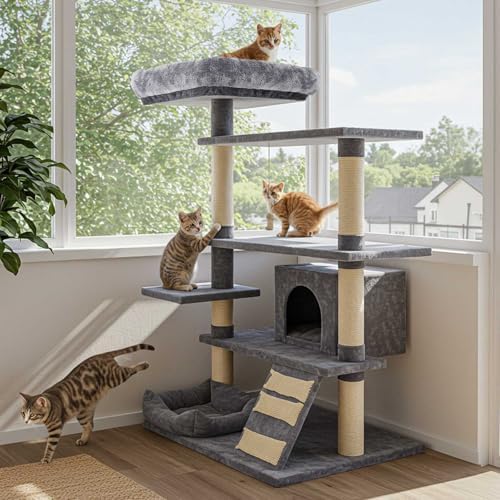 Abbylike 2 Pcs Cat Tree Replacement Bed Covers,13.8 x 13.8 Inch - Image 5
