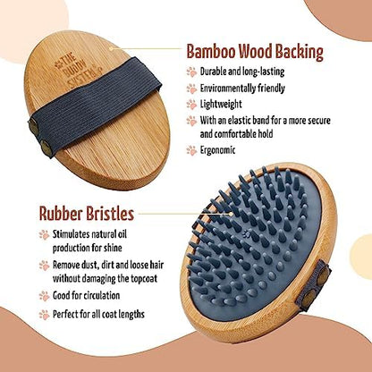 The Buddy System - Pet Close Brush, Oval Palm Brush with Rubber Bristles - Image 4