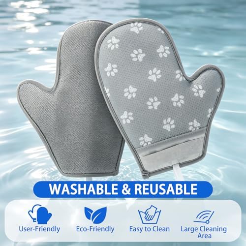 EXPAWLORER Pet Hair Removal Glove for Dogs & Cats, Washable Reusable Electrostatic Magic Brush Pet Hair Remover Glove, Upgraded Fur Removal Tool Grooming for Carpet Couch Sofa Clothing Car Seat, M - Image 6