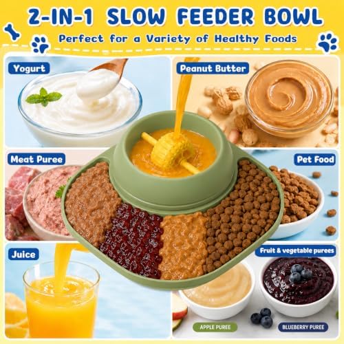 Slow Feeder Dog Bowls, Lick Mat & Interactive Rolling Ball, Dishwasher Safe - Image 6
