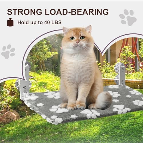 Cute Cat Window Perch, Foldable Cat Window Hammock, Grey - Image 4