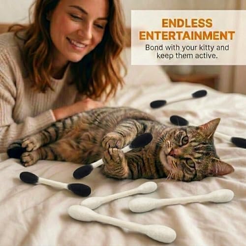 Glaciart One Swabs Cat Toys with Catnip - 6 Pk | Durable for Chew, Cute Cat Toys Interactive Kitty for Boredom, Exercise, & Play | Filled w/Organic Catnip for Anxiety & as Digestive Aid | Gift Idea - Image 5