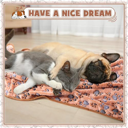 Tegeme 12 Pcs Puppy Blanket for Cat, Dark Gray, White, 30 x 20 Inch Camel - Image 5