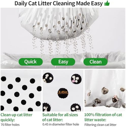 14 Count Cat Litter Box Liners with Holes, Cleaning Supplies with Durable Drawstring, Heavy Duty Self-Cleaning Cat Litter Bags, Thick Scratch Resistant - Image 4