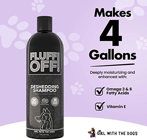 Fluff Off! by Girl With The Dogs, Natural Deshedding Dog & Cat Shampoo and Conditioner, 16 oz Bundle - Image 2