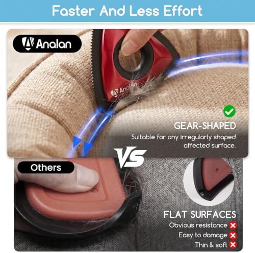 Analan Mini Pet Hair Remover for Car Detailing Dog Hair Tool Brush(Red) - Image 5